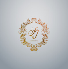 Elegant Floral Wedding Wreath Vector Design