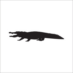crocodile,silhouette,swamp high resolution vector reptile icon for wildlife posters adventure tours online campaign visuals and social graphics danger and survival themes