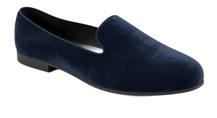 Luxurious velvet slipon shoe closeup