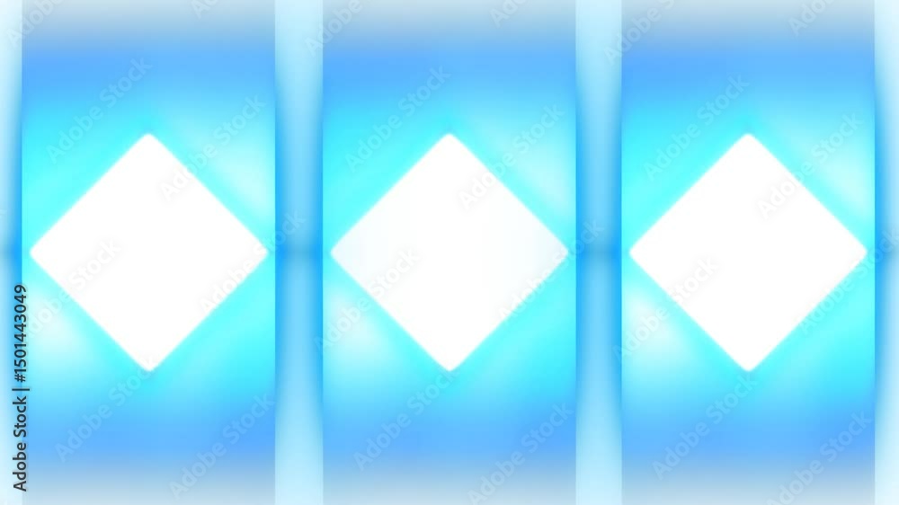 Aufkleber glowing background of bright blue rays with central squares. rotating hypnosis platform. intro for t