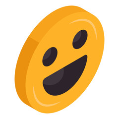 A unique design icon of laughing emoji