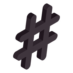 Obraz premium Premium download icon of hashtag 