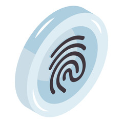 Isometric design icon of fingerprint 
