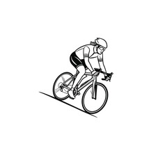 Obraz premium silhouette of a man riding bicycle