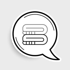 Line Towel stack icon isolated on grey background. Colorful outline concept. Vector