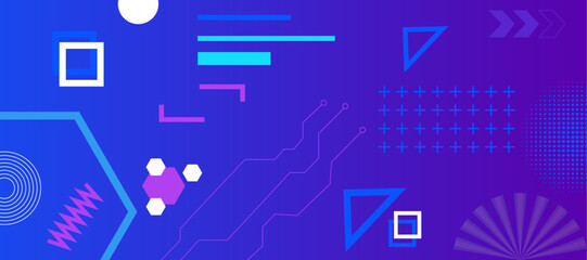 Purple and blue geometric abstract background vector.