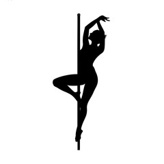 woman dancing with a pole silhouette 
