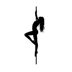 Obraz premium woman dancing with a pole silhouette 