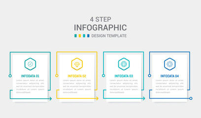 Four Step Infographic element design Vector template for presentation. process diagram and presentations step, workflow layout, banner, flow chart, info graphic vector illustration.
