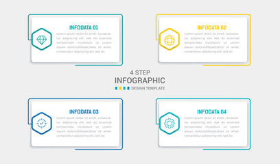 Four Step Infographic element design Vector template for presentation. process diagram and presentations step, workflow layout, banner, flow chart, info graphic vector illustration.