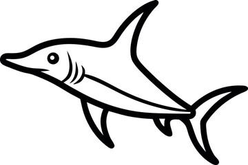 Sawfish Outline icon on Transparent Background