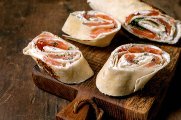 Salmon Cream Cheese Wrap Appetizers
