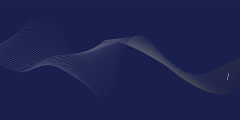 Dark blue abstract background, vector waves of flowing particles, curved lines of moving dots, technology and science theme, airy and easy futuristic.vector