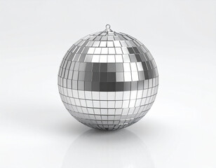 Mirrored disco ball on a isolated white background