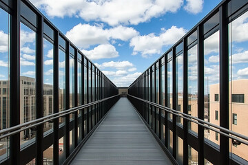 Modern stretch ceiling installation highlights an organized chaos in a contemporary building setting during daylight