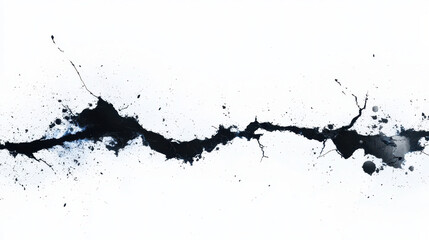 Obraz premium Striking abstract image featuring bold black crack against white background, evoking sense of contrast and depth
