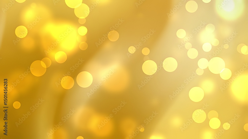 Poster golden bokeh background with soft circles.
