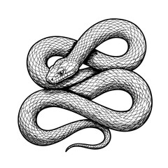 Obraz premium Snake Illustration: Black & White