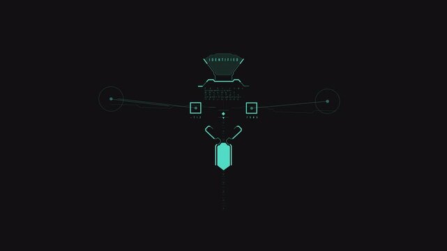 Target sci fi drone pointer combat fighter in 4k with transparent background