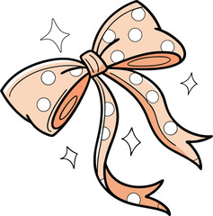 Polka Dot Bow Clipart Illustration