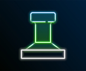 Glowing neon line Stamp icon isolated on black background. Colorful outline concept. Vector