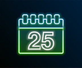 Glowing neon line Calendar icon isolated on black background. Event reminder symbol. Colorful outline concept. Vector