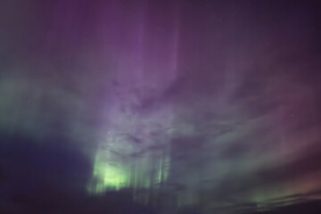 Northern lights. Aurorta borealis nature landscape at night