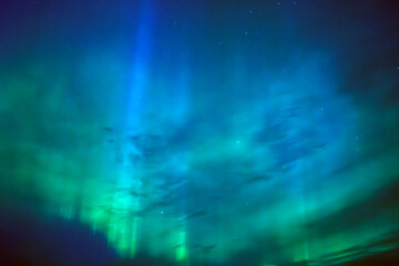 Northern lights. Aurorta borealis nature landscape at night