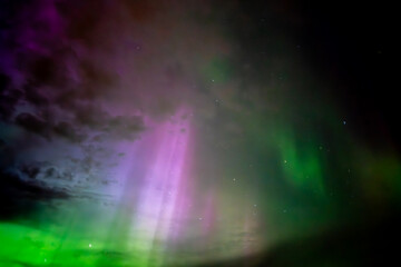 Northern lights. Aurorta borealis nature landscape at night