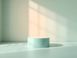 A light green podium