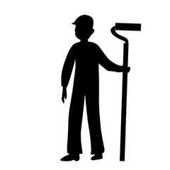 construction worker silhouette illustration