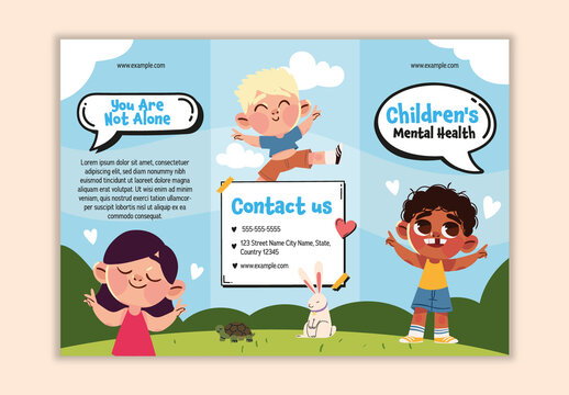 Multicolor Children Help Support Wellness Brochure Design Template