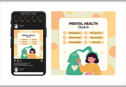 Orange And Yellow Mood Balance Care Awareness Social Media Template