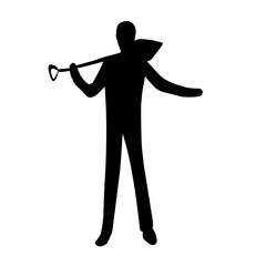 construction worker silhouette illustration