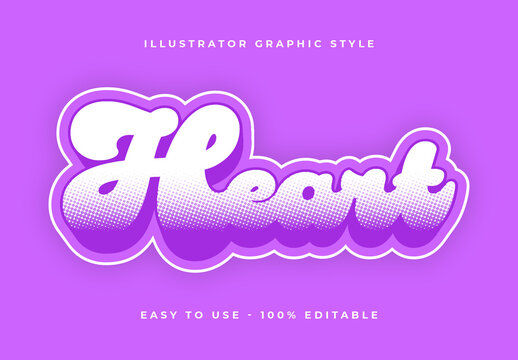 Purple And White Love Font Heart Lover Halftone Valentine Text Effect