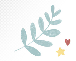 Watercolor Leafy Branch Vector Illustration for Nature Decor Themes in Soft Colors for Home Design and Craft Projects