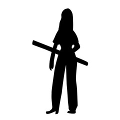 construction worker silhouette illustration