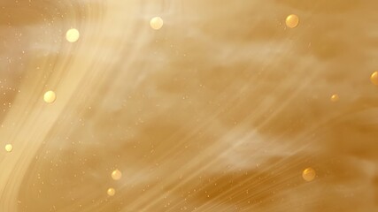 Obraz premium Abstract golden backdrop with soft lines and scattered circles.