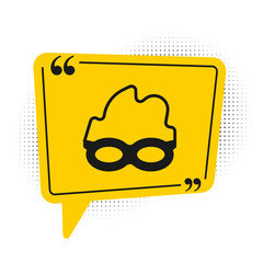 Black Glasses for swimming icon isolated on white background. Swimming goggles. Diving underwater equipment. Yellow speech bubble symbol. Vector