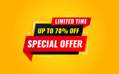 Sale banner template design vector illustration, Special offer sale tag, sale offer banner. Sale Discount template for marketing promotion, retail, store, shop, online store, or website.
