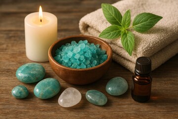 Relaxing spa treatment essentials.