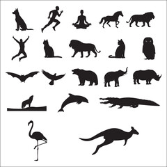 animal,set,silhouette high resolution vector wildlife collection for safari designs conservation campaigns visuals for social feeds and digital outreach wild life themes