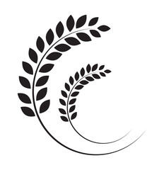 Wheat ears icon set. Wheat logo. Grain spikes set icons. Grain icon. Agriculture symbol. vector illustration.