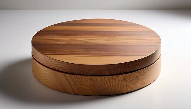 a beautifully crafted wooden pedestal showcasing elegance in minimalist design on the white background format