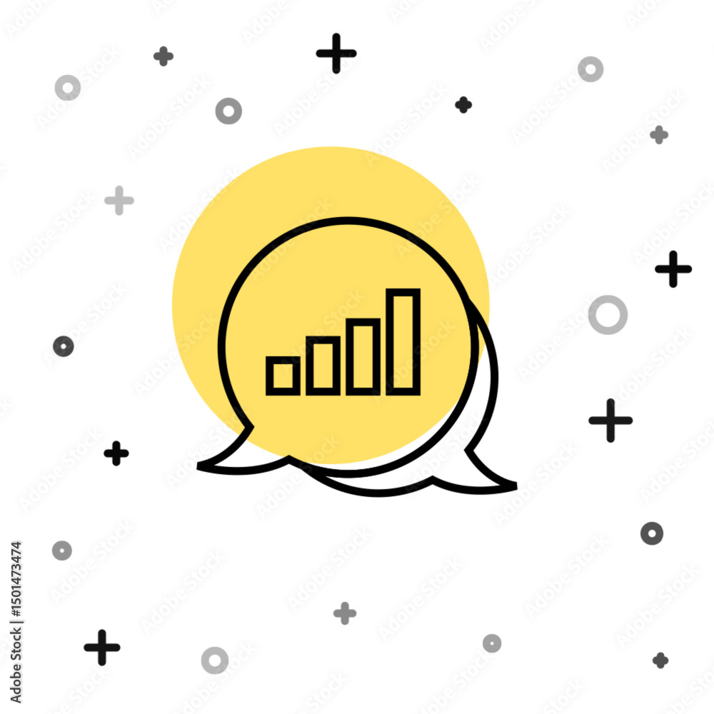 Poster black line pie chart infographic icon isolated on white background. diagram chart sign. random dynam