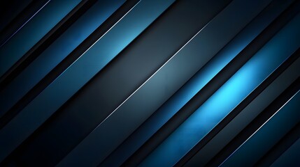 Obraz premium Diagonal blue and dark gray layered stripes create a modern abstract design.