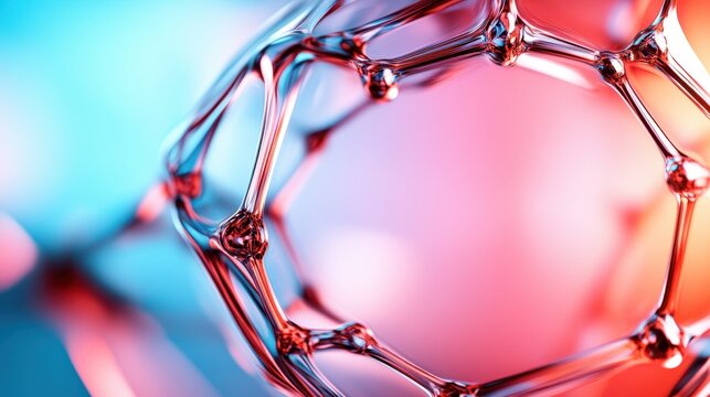 An artistic representation of a molecular structure with vibrant colors blending seamlessly, showcasing the beauty of science and art, inspiring curiosity and wonder in viewers.