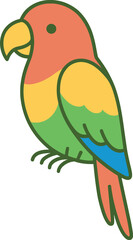 Colorful parrot vector illustration