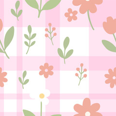 Simple floral seamless ethnic flower pattern for accessories and wrapping paper and clothes print and kids fabrics notebooks.