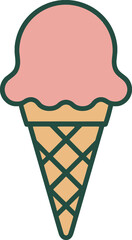 Ice cream cone vector illustration